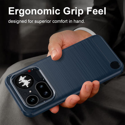 Nothing Phone 4a Pro Carbon Fiber Brushed Texture TPU Protective Phone Case Shockproof Slim Cover