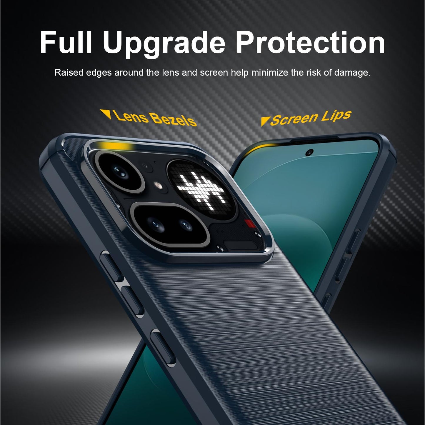 Nothing Phone 4a Pro Carbon Fiber Brushed Texture TPU Protective Phone Case Shockproof Slim Cover