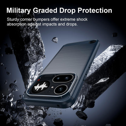 Nothing Phone 4a Pro Carbon Fiber Brushed Texture TPU Protective Phone Case Shockproof Slim Cover