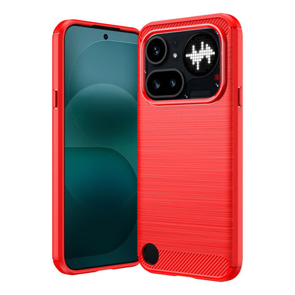 Nothing Phone 4a Pro Carbon Fiber Brushed Texture TPU Protective Phone Case Shockproof Slim Cover