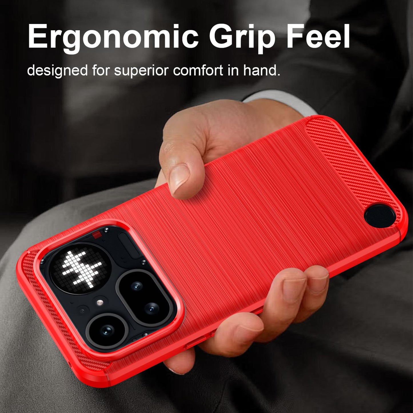 Nothing Phone 4a Pro Carbon Fiber Brushed Texture TPU Protective Phone Case Shockproof Slim Cover