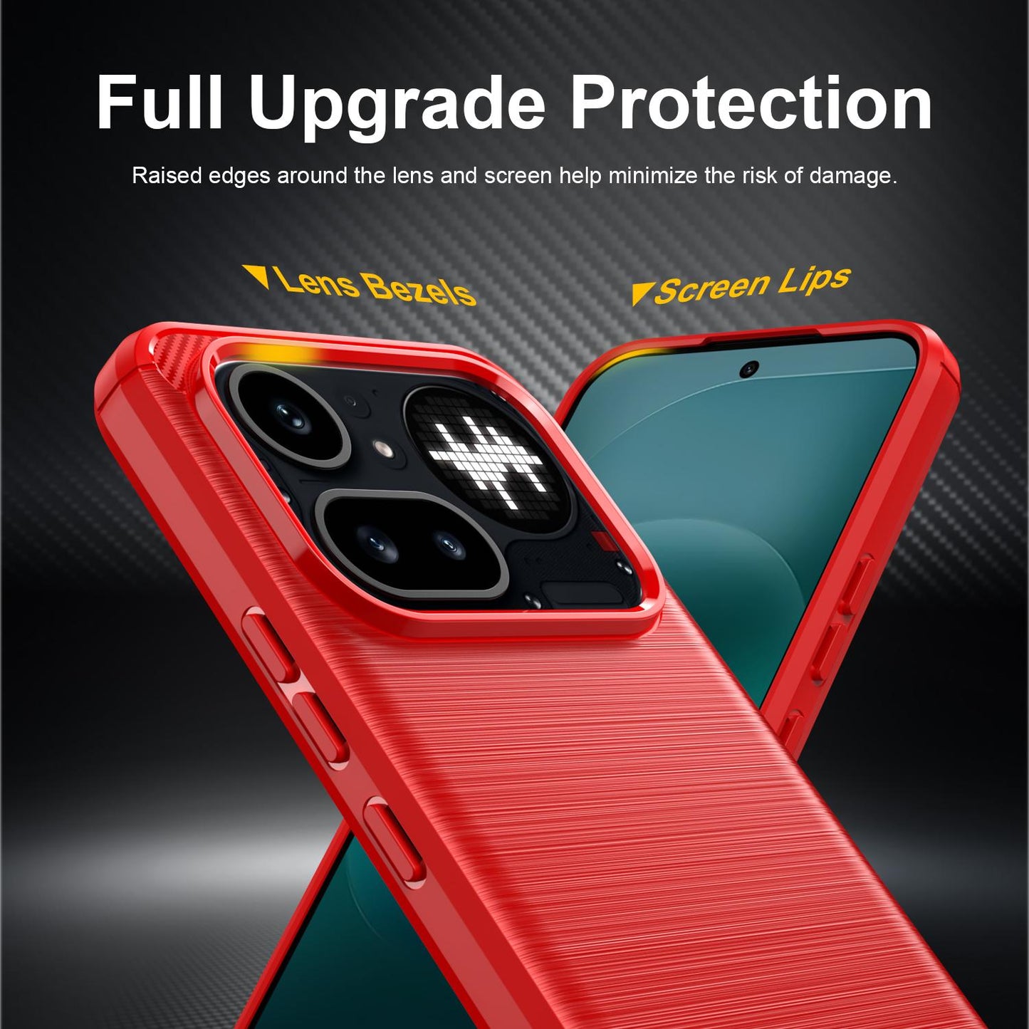 Nothing Phone 4a Pro Carbon Fiber Brushed Texture TPU Protective Phone Case Shockproof Slim Cover