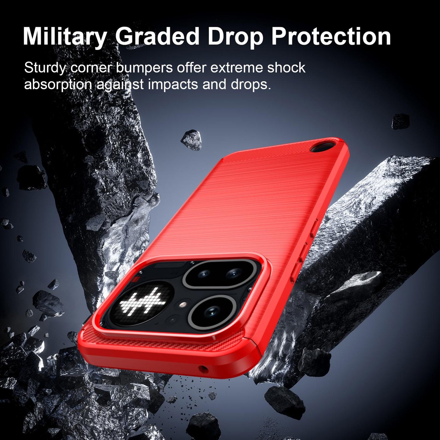 Nothing Phone 4a Pro Carbon Fiber Brushed Texture TPU Protective Phone Case Shockproof Slim Cover