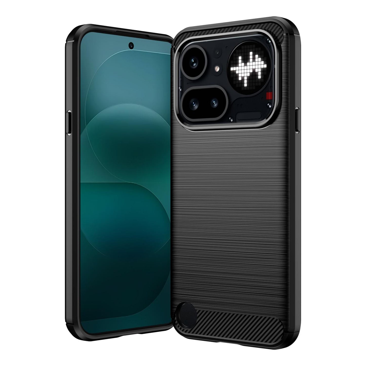 Nothing Phone 4a Pro Carbon Fiber Brushed Texture TPU Protective Phone Case Shockproof Slim Cover