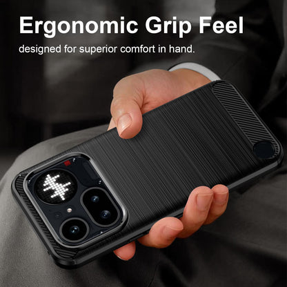 Nothing Phone 4a Pro Carbon Fiber Brushed Texture TPU Protective Phone Case Shockproof Slim Cover