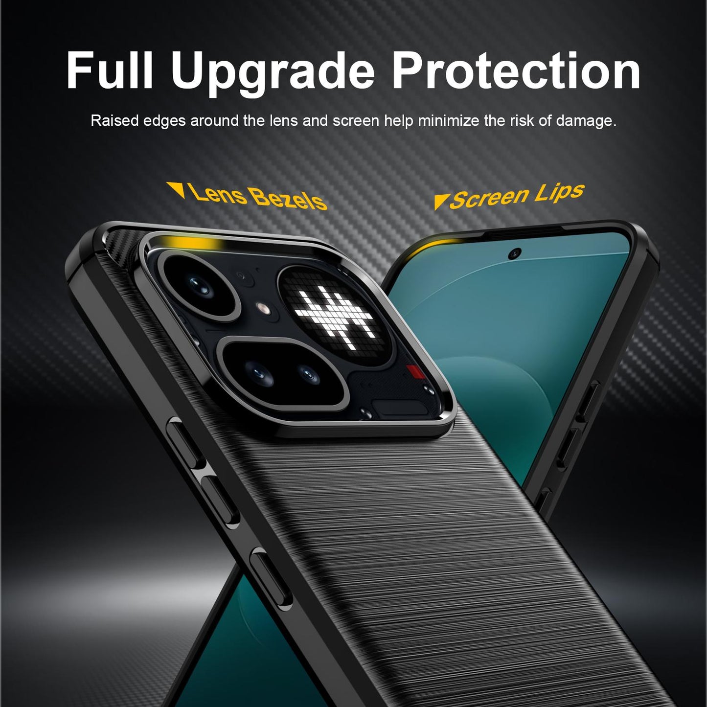 Nothing Phone 4a Pro Carbon Fiber Brushed Texture TPU Protective Phone Case Shockproof Slim Cover