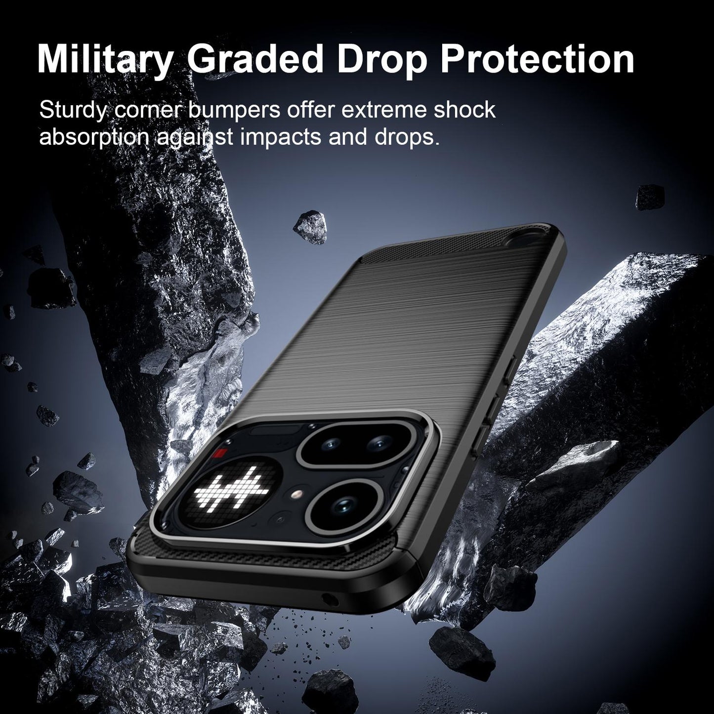 Nothing Phone 4a Pro Carbon Fiber Brushed Texture TPU Protective Phone Case Shockproof Slim Cover