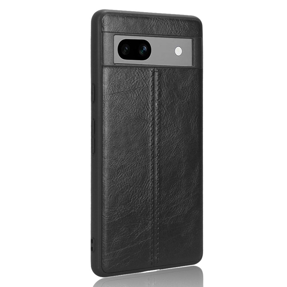 Google Pixel 7a Cow Pattern Sewing Back Cover Phone Case - Premium PU Leather Texture PC + TPU Shockproof Protective Case, Scratch Resistant Slim Lightweight Anti-Fingerprint Full Coverage Mobile Cover