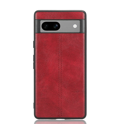Google Pixel 7a Cow Pattern Sewing Back Cover Phone Case - Premium PU Leather Texture PC + TPU Shockproof Protective Case, Scratch Resistant Slim Lightweight Anti-Fingerprint Full Coverage Mobile Cover