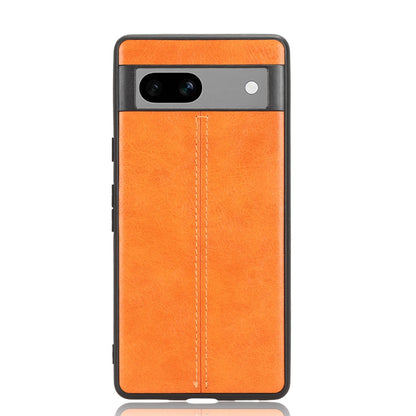 Google Pixel 7a Cow Pattern Sewing Back Cover Phone Case - Premium PU Leather Texture PC + TPU Shockproof Protective Case, Scratch Resistant Slim Lightweight Anti-Fingerprint Full Coverage Mobile Cover