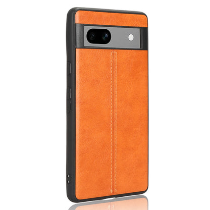 Google Pixel 7a Cow Pattern Sewing Back Cover Phone Case - Premium PU Leather Texture PC + TPU Shockproof Protective Case, Scratch Resistant Slim Lightweight Anti-Fingerprint Full Coverage Mobile Cover