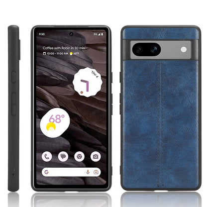Google Pixel 7a Cow Pattern Sewing Back Cover Phone Case - Premium PU Leather Texture PC + TPU Shockproof Protective Case, Scratch Resistant Slim Lightweight Anti-Fingerprint Full Coverage Mobile Cover