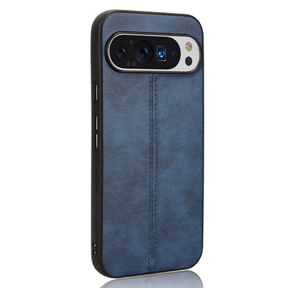 Google Pixel 9 Pro XL Cow Pattern Sewing Back Cover Phone Case - Premium PU Leather Texture PC + TPU Shockproof Protective Case, Scratch Resistant Slim Lightweight Anti-Fingerprint Full Coverage Mobile Cover