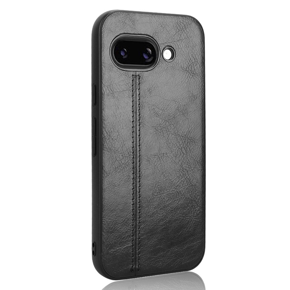 Google Pixel 9a Cow Pattern Sewing Back Cover Phone Case - Premium PU Leather Texture PC + TPU Shockproof Protective Case, Scratch Resistant Slim Lightweight Anti-Fingerprint Full Coverage Mobile Cover