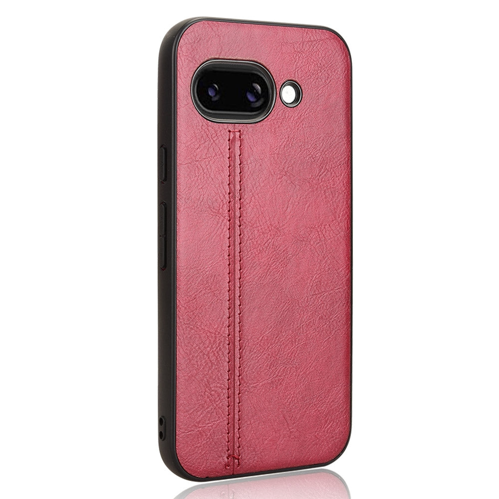 Google Pixel 9a Cow Pattern Sewing Back Cover Phone Case - Premium PU Leather Texture PC + TPU Shockproof Protective Case, Scratch Resistant Slim Lightweight Anti-Fingerprint Full Coverage Mobile Cover