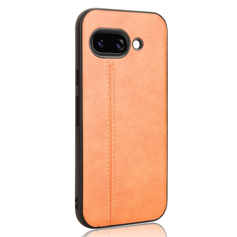 Google Pixel 9a Cow Pattern Sewing Back Cover Phone Case - Premium PU Leather Texture PC + TPU Shockproof Protective Case, Scratch Resistant Slim Lightweight Anti-Fingerprint Full Coverage Mobile Cover