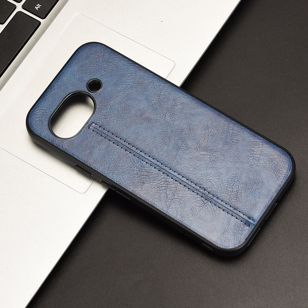 Google Pixel 9a Cow Pattern Sewing Back Cover Phone Case - Premium PU Leather Texture PC + TPU Shockproof Protective Case, Scratch Resistant Slim Lightweight Anti-Fingerprint Full Coverage Mobile Cover
