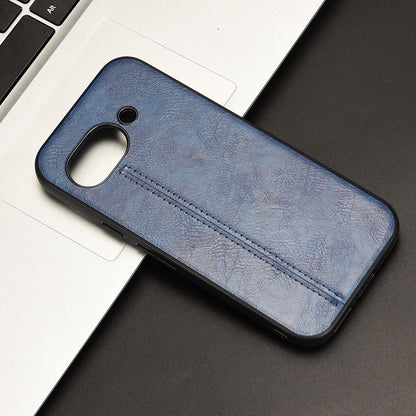 Google Pixel 9a Cow Pattern Sewing Back Cover Phone Case - Premium PU Leather Texture PC + TPU Shockproof Protective Case, Scratch Resistant Slim Lightweight Anti-Fingerprint Full Coverage Mobile Cover