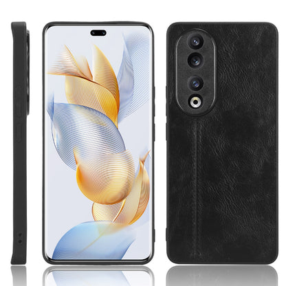 Honor 90 Pro Cow Pattern Sewing Back Cover Phone Case - Premium PU Leather Texture PC + TPU Shockproof Protective Case, Scratch Resistant Slim Lightweight Anti-Fingerprint Full Coverage Mobile Cover