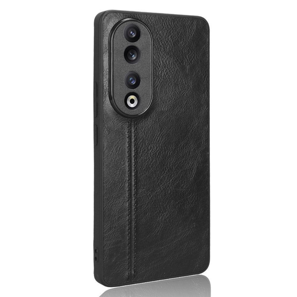 Honor 90 Pro Cow Pattern Sewing Back Cover Phone Case - Premium PU Leather Texture PC + TPU Shockproof Protective Case, Scratch Resistant Slim Lightweight Anti-Fingerprint Full Coverage Mobile Cover