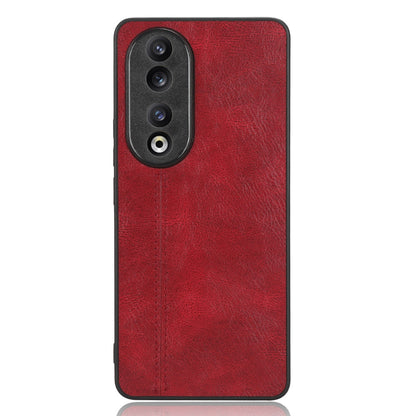 Honor 90 Pro Cow Pattern Sewing Back Cover Phone Case - Premium PU Leather Texture PC + TPU Shockproof Protective Case, Scratch Resistant Slim Lightweight Anti-Fingerprint Full Coverage Mobile Cover