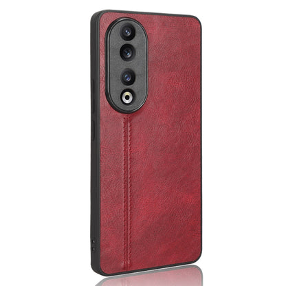 Honor 90 Pro Cow Pattern Sewing Back Cover Phone Case - Premium PU Leather Texture PC + TPU Shockproof Protective Case, Scratch Resistant Slim Lightweight Anti-Fingerprint Full Coverage Mobile Cover