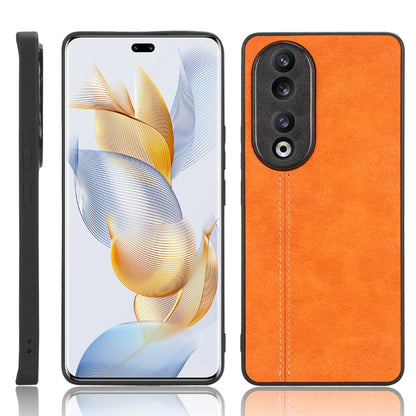 Honor 90 Pro Cow Pattern Sewing Back Cover Phone Case - Premium PU Leather Texture PC + TPU Shockproof Protective Case, Scratch Resistant Slim Lightweight Anti-Fingerprint Full Coverage Mobile Cover