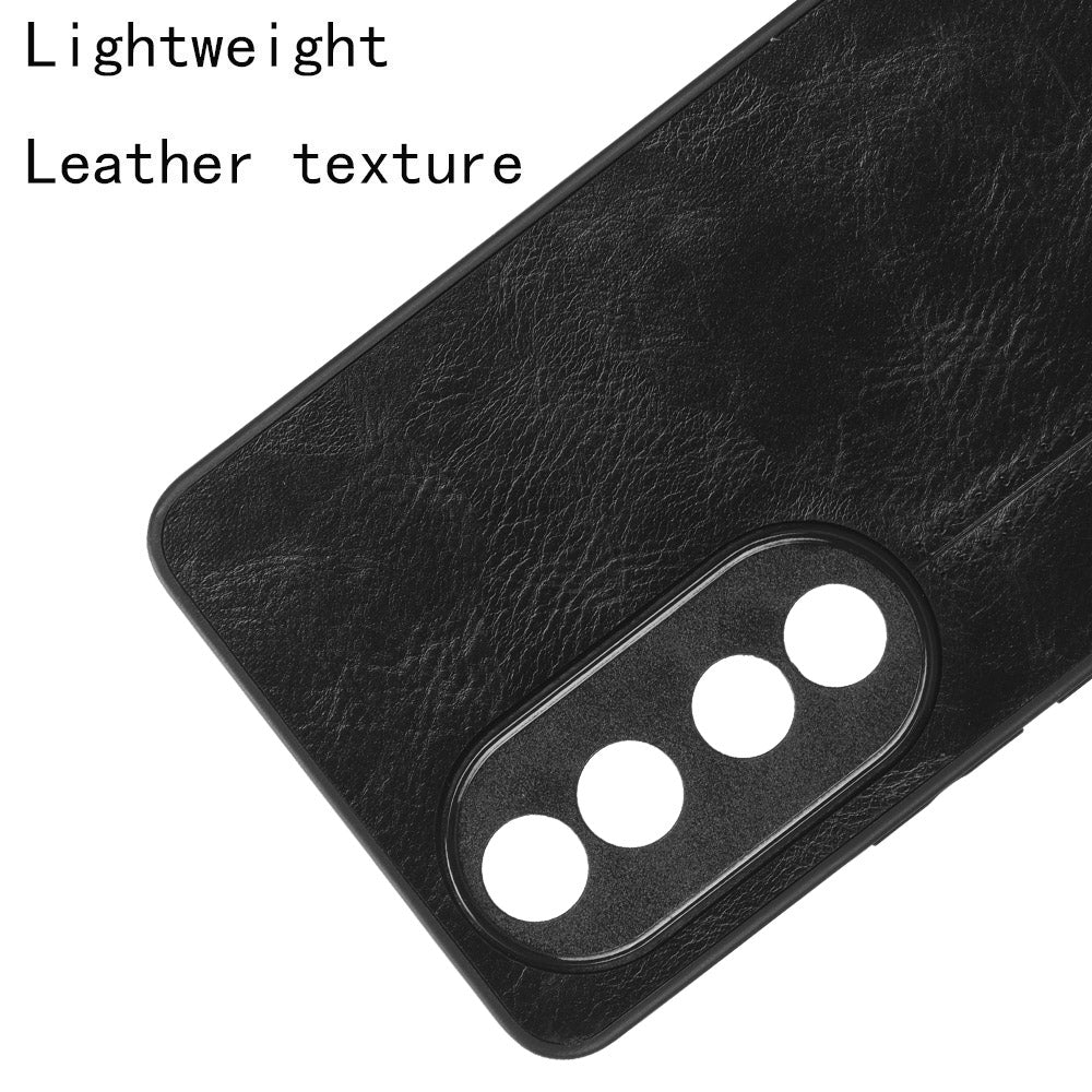Honor 90 Cow Pattern Sewing Back Cover Phone Case - Premium PU Leather Texture PC + TPU Shockproof Protective Case, Scratch Resistant Slim Lightweight Anti-Fingerprint Full Coverage Mobile Cover