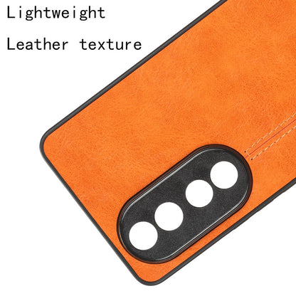 Honor 90 Cow Pattern Sewing Back Cover Phone Case - Premium PU Leather Texture PC + TPU Shockproof Protective Case, Scratch Resistant Slim Lightweight Anti-Fingerprint Full Coverage Mobile Cover