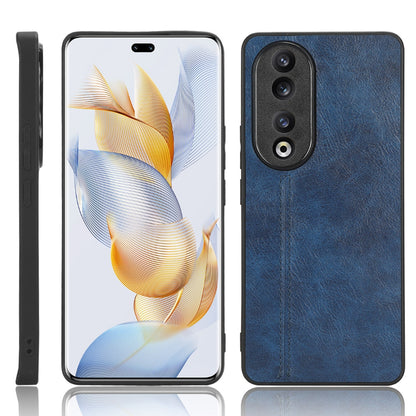 Honor 90 Cow Pattern Sewing Back Cover Phone Case - Premium PU Leather Texture PC + TPU Shockproof Protective Case, Scratch Resistant Slim Lightweight Anti-Fingerprint Full Coverage Mobile Cover
