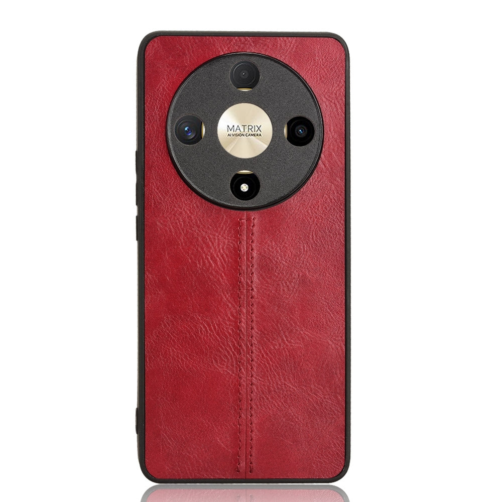Honor X9b 5G Cow Pattern Sewing Back Cover Phone Case - Premium PU Leather Texture PC + TPU Shockproof Protective Case, Scratch Resistant Slim Lightweight Anti-Fingerprint Full Coverage Mobile Cover