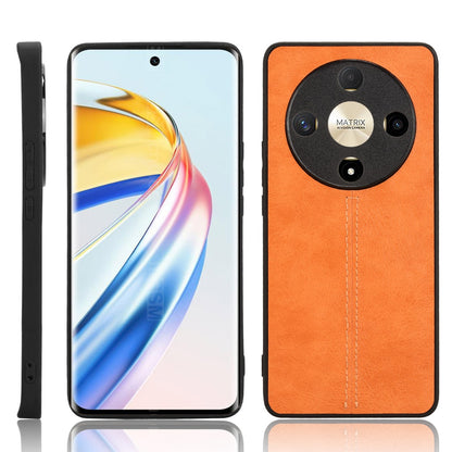 Honor X9b 5G Cow Pattern Sewing Back Cover Phone Case - Premium PU Leather Texture PC + TPU Shockproof Protective Case, Scratch Resistant Slim Lightweight Anti-Fingerprint Full Coverage Mobile Cover