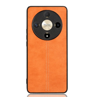 Honor Magic6 Lite Cow Pattern Sewing Back Cover Phone Case - Premium PU Leather Texture PC + TPU Shockproof Protective Case, Scratch Resistant Slim Lightweight Anti-Fingerprint Full Coverage Mobile Cover