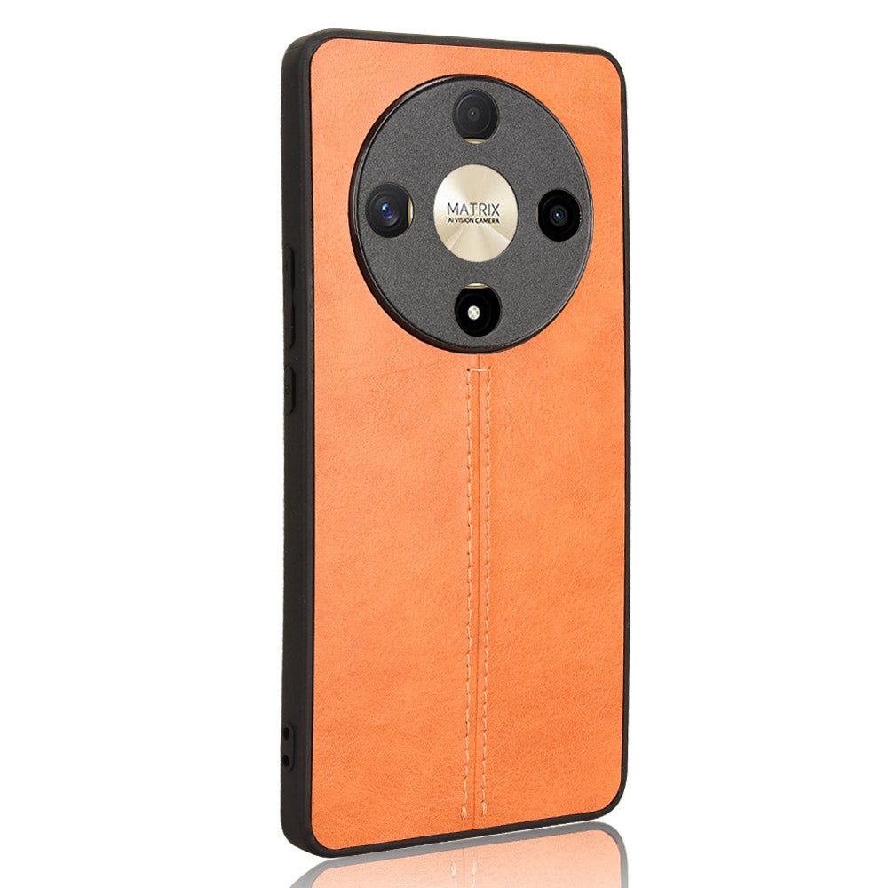 Honor X9b 5G Cow Pattern Sewing Back Cover Phone Case - Premium PU Leather Texture PC + TPU Shockproof Protective Case, Scratch Resistant Slim Lightweight Anti-Fingerprint Full Coverage Mobile Cover