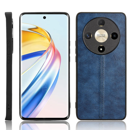 Honor Magic6 Lite Cow Pattern Sewing Back Cover Phone Case - Premium PU Leather Texture PC + TPU Shockproof Protective Case, Scratch Resistant Slim Lightweight Anti-Fingerprint Full Coverage Mobile Cover