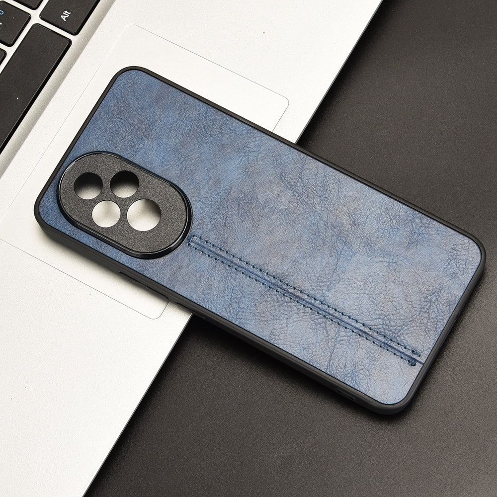 Honor 200 Pro Cow Pattern Sewing Back Cover Phone Case - Premium PU Leather Texture PC + TPU Shockproof Protective Case, Scratch Resistant Slim Lightweight Anti-Fingerprint Full Coverage Mobile Cover