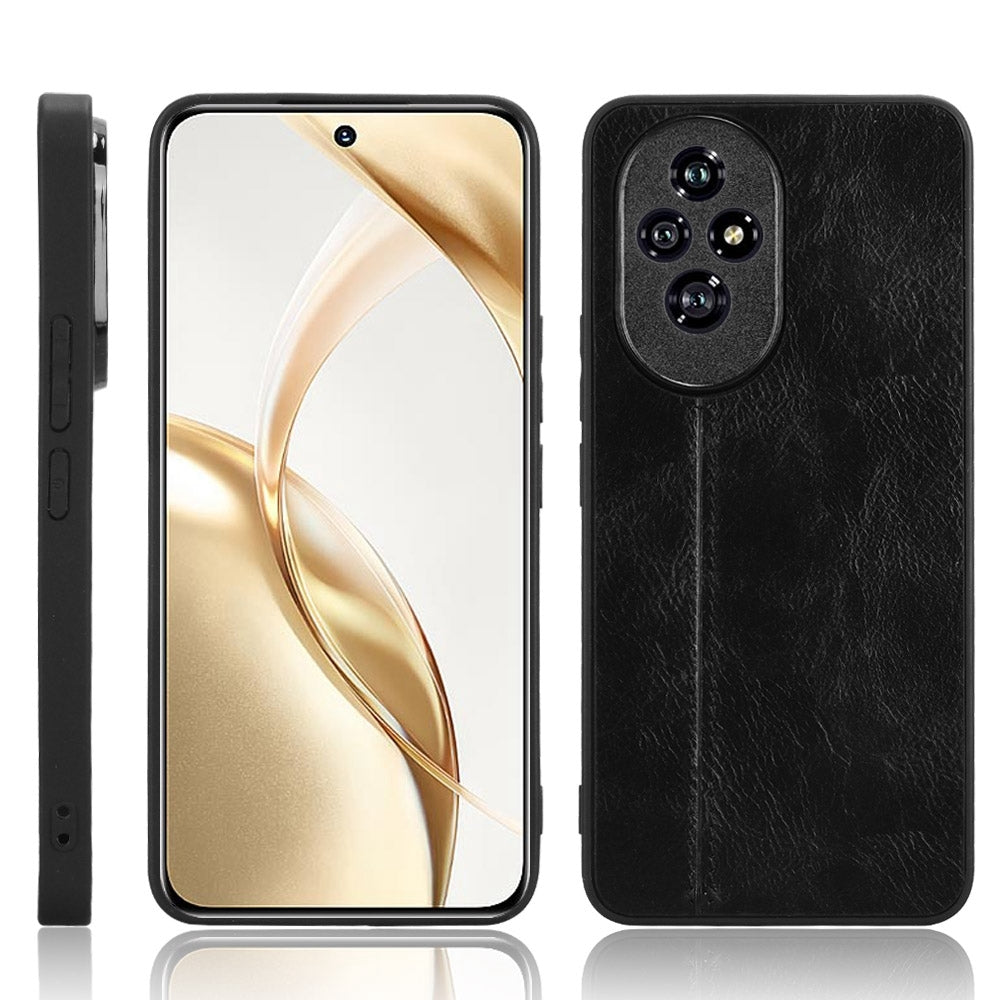 Honor 200 Cow Pattern Sewing Back Cover Phone Case - Premium PU Leather Texture PC + TPU Shockproof Protective Case, Scratch Resistant Slim Lightweight Anti-Fingerprint Full Coverage Mobile Cover