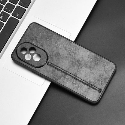 Honor 200 Cow Pattern Sewing Back Cover Phone Case - Premium PU Leather Texture PC + TPU Shockproof Protective Case, Scratch Resistant Slim Lightweight Anti-Fingerprint Full Coverage Mobile Cover