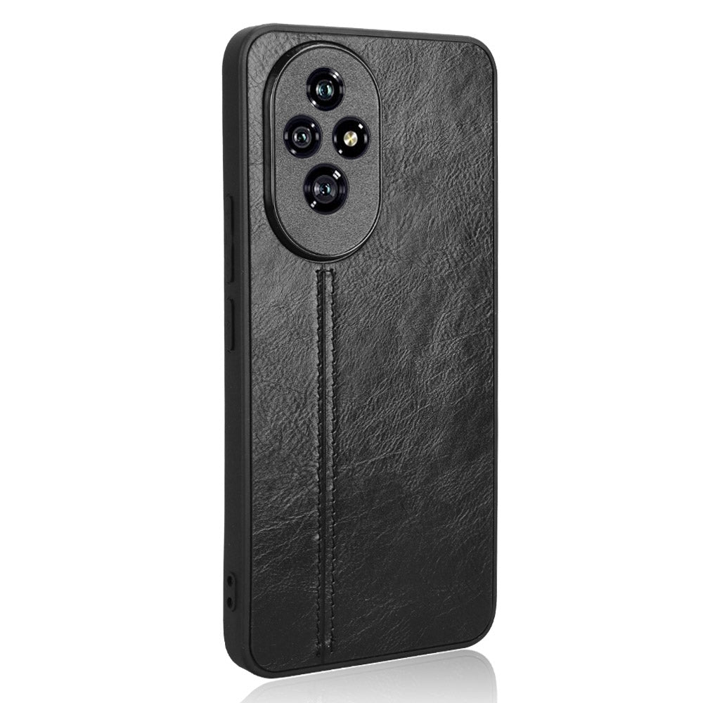 Honor 200 Cow Pattern Sewing Back Cover Phone Case - Premium PU Leather Texture PC + TPU Shockproof Protective Case, Scratch Resistant Slim Lightweight Anti-Fingerprint Full Coverage Mobile Cover