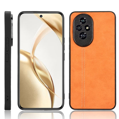 Honor 200 Cow Pattern Sewing Back Cover Phone Case - Premium PU Leather Texture PC + TPU Shockproof Protective Case, Scratch Resistant Slim Lightweight Anti-Fingerprint Full Coverage Mobile Cover