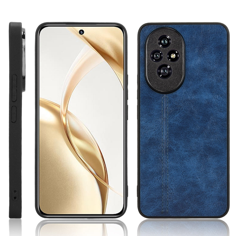 Honor 200 Cow Pattern Sewing Back Cover Phone Case - Premium PU Leather Texture PC + TPU Shockproof Protective Case, Scratch Resistant Slim Lightweight Anti-Fingerprint Full Coverage Mobile Cover