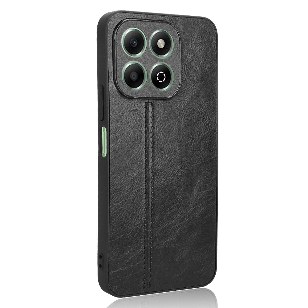 Honor X6b Cow Pattern Sewing Back Cover Phone Case - Premium PU Leather Texture PC + TPU Shockproof Protective Case, Scratch Resistant Slim Lightweight Anti-Fingerprint Full Coverage Mobile Cover