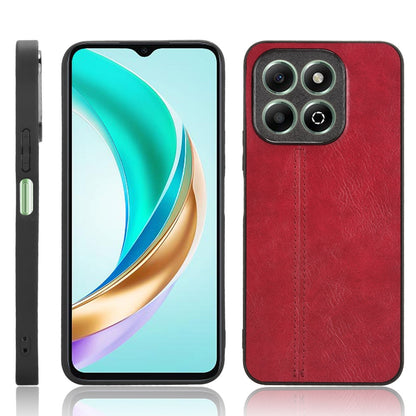Honor X6b Cow Pattern Sewing Back Cover Phone Case - Premium PU Leather Texture PC + TPU Shockproof Protective Case, Scratch Resistant Slim Lightweight Anti-Fingerprint Full Coverage Mobile Cover