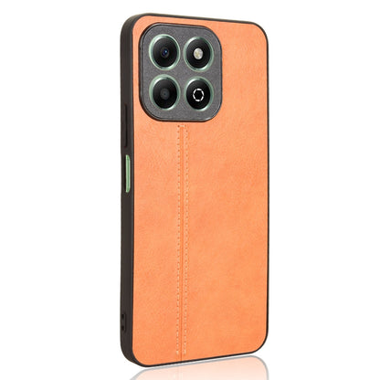 Honor X6b Cow Pattern Sewing Back Cover Phone Case - Premium PU Leather Texture PC + TPU Shockproof Protective Case, Scratch Resistant Slim Lightweight Anti-Fingerprint Full Coverage Mobile Cover