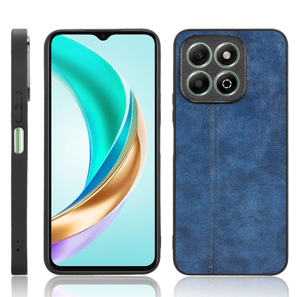 Honor X6b Cow Pattern Sewing Back Cover Phone Case - Premium PU Leather Texture PC + TPU Shockproof Protective Case, Scratch Resistant Slim Lightweight Anti-Fingerprint Full Coverage Mobile Cover