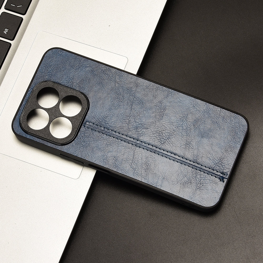 Honor X6b Cow Pattern Sewing Back Cover Phone Case - Premium PU Leather Texture PC + TPU Shockproof Protective Case, Scratch Resistant Slim Lightweight Anti-Fingerprint Full Coverage Mobile Cover