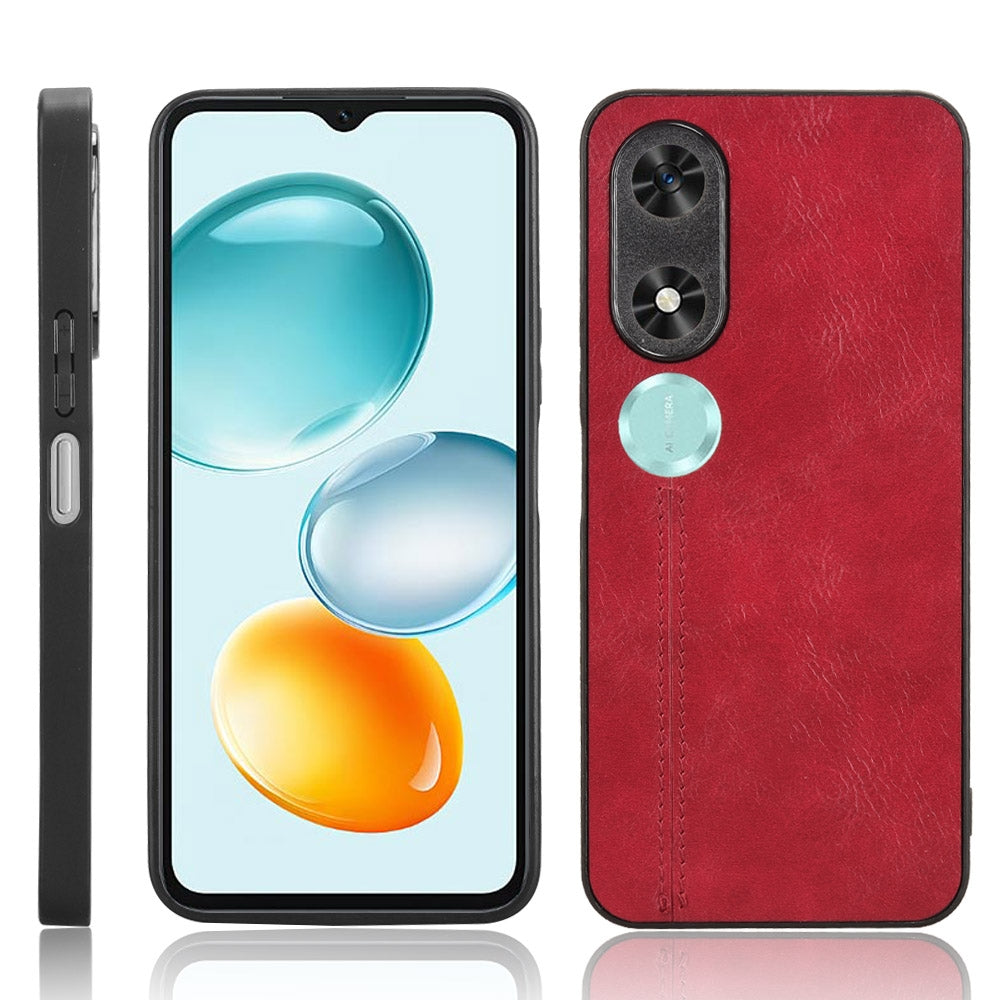 Honor Play9C Cow Pattern Sewing Back Cover Phone Case - Premium PU Leather Texture PC + TPU Shockproof Protective Case, Scratch Resistant Slim Lightweight Anti-Fingerprint Full Coverage Mobile Cover