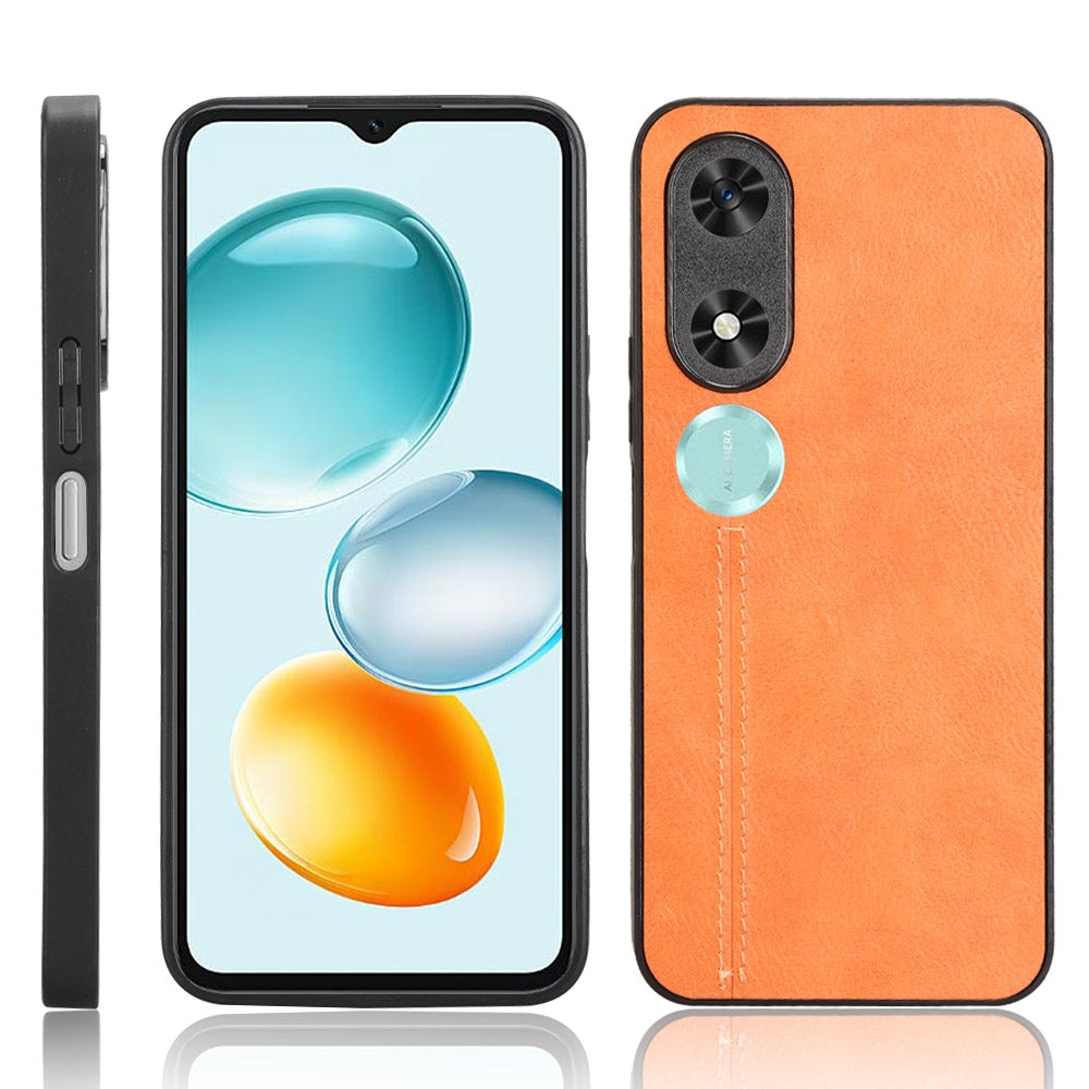 Honor Play9C Cow Pattern Sewing Back Cover Phone Case - Premium PU Leather Texture PC + TPU Shockproof Protective Case, Scratch Resistant Slim Lightweight Anti-Fingerprint Full Coverage Mobile Cover