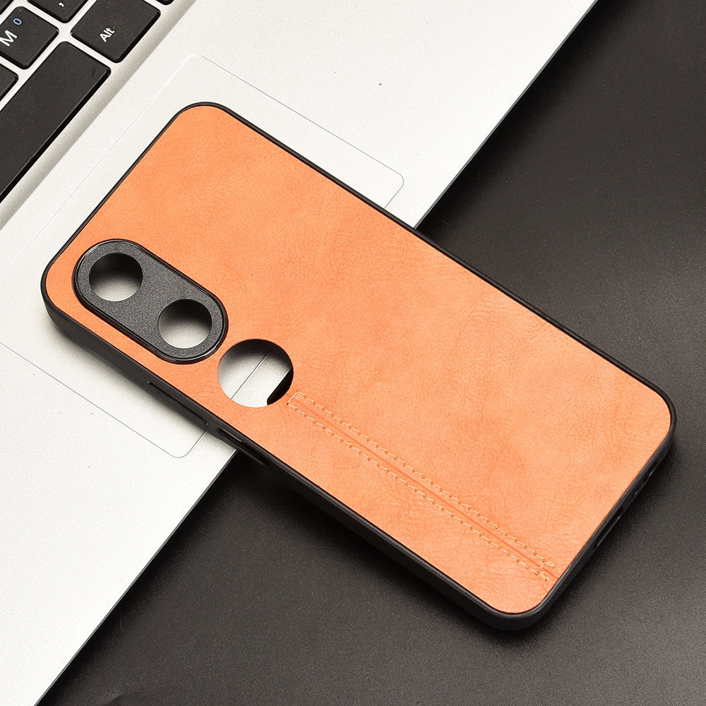 Honor Play9C Cow Pattern Sewing Back Cover Phone Case - Premium PU Leather Texture PC + TPU Shockproof Protective Case, Scratch Resistant Slim Lightweight Anti-Fingerprint Full Coverage Mobile Cover