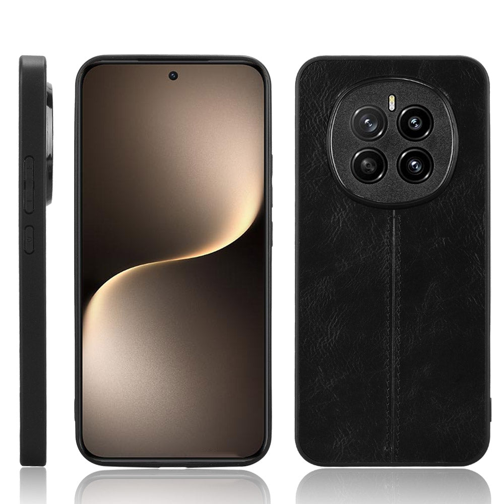 Honor Magic7 Cow Pattern Sewing Back Cover Phone Case - Premium PU Leather Texture PC + TPU Shockproof Protective Case, Scratch Resistant Slim Lightweight Anti-Fingerprint Full Coverage Mobile Cover